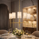 Hospitality furniture - White Linen 5-Light Pendant Lamp - www.oroatrade.com