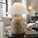 Modern European furniture - White Linen Empire Table Lamp - www.oroatrade.com