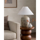 Modern European furniture - White Linen Empire Table Lamp - www.oroatrade.com
