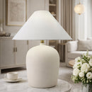 Modern European furniture - White Linen Empire Table Lamp - www.oroatrade.com