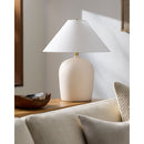Modern European furniture - White Linen Empire Table Lamp - www.oroatrade.com