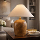 Modern European furniture - White Linen Empire Table Lamp - www.oroatrade.com