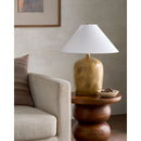 Modern European furniture - White Linen Empire Table Lamp - www.oroatrade.com