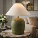 Modern European furniture - White Linen Empire Table Lamp - www.oroatrade.com