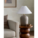 Modern European furniture - White Linen Empire Table Lamp - www.oroatrade.com