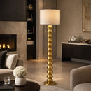 Modern European furniture - Plated Metallic Linen Floor Lamp - www.oroatrade.com