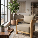 Hospitality furniture - Cushioned Teak Outdoor Accent Chair - www.oroatrade.com