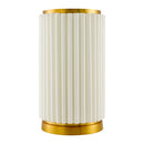 Hospitality furniture - White Fluted Linen Table Lamp - www.oroatrade.com