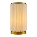Hospitality furniture - White Fluted Linen Table Lamp - www.oroatrade.com