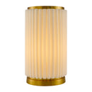 Hospitality furniture - White Fluted Linen Table Lamp - www.oroatrade.com
