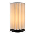 Hospitality furniture - White Fluted Linen Table Lamp - www.oroatrade.com