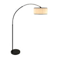 Contract furniture - White Fluted Linen Floor Lamp - www.oroatrade.com