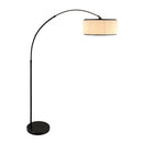 Contract furniture - White Fluted Linen Floor Lamp - www.oroatrade.com