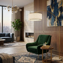 Contract furniture - White Fluted Linen Floor Lamp - www.oroatrade.com