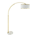 Contract furniture - White Fluted Linen Floor Lamp - www.oroatrade.com