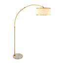 Contract furniture - White Fluted Linen Floor Lamp - www.oroatrade.com