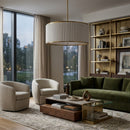Contract furniture - White Fluted 2-Light Chandelier - www.oroatrade.com