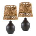 Modern European furniture - Braided Seagrass Ceramic Table Lamps (2) - www.oroatrade.com