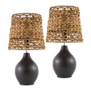 Modern European furniture - Braided Seagrass Ceramic Table Lamps (2) - www.oroatrade.com