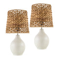 Modern European furniture - Braided Seagrass Ceramic Table Lamps (2) - www.oroatrade.com