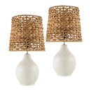 Modern European furniture - Braided Seagrass Ceramic Table Lamps (2) - www.oroatrade.com