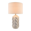 Contract furniture - White Carved Ceramic Table Lamp - www.oroatrade.com