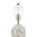 Contract furniture - White Carved Ceramic Table Lamp - www.oroatrade.com