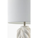 Contract furniture - White Carved Ceramic Table Lamp - www.oroatrade.com