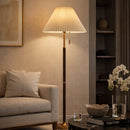 Contract furniture - Pleated White Linen Floor Lamp - www.oroatrade.com