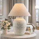Contract furniture - Painted White Cement Table Lamp - www.oroatrade.com