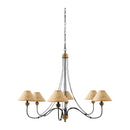 Modern European furniture - White Leather 6-Light Chandelier - www.oroatrade.com