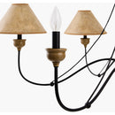 Modern European furniture - White Leather 6-Light Chandelier - www.oroatrade.com