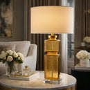 Modern European furniture - Yellow Glass Accent Table Lamp - www.oroatrade.com
