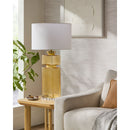 Modern European furniture - Yellow Glass Accent Table Lamp - www.oroatrade.com