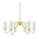Contract furniture - 6-Light White Linen Chandelier - www.oroatrade.com