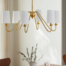 Contract furniture - 6-Light White Linen Chandelier - www.oroatrade.com