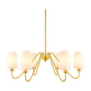 Contract furniture - 6-Light White Linen Chandelier - www.oroatrade.com