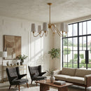 Contract furniture - 6-Light White Linen Chandelier - www.oroatrade.com