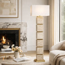 Contract furniture - Burnished Yellow Travertine Floor Lamp - www.oroatrade.com