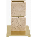 Contract furniture - Burnished Yellow Travertine Floor Lamp - www.oroatrade.com