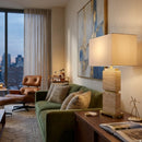 Contract furniture - Travertine Accent Table Lamp - www.oroatrade.com