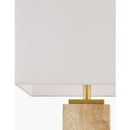 Contract furniture - Natural Travertine Accent Table Lamp - www.oroatrade.com