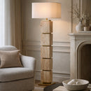Modern European furniture - Natural Travertine Accent Floor Lamp - www.oroatrade.com