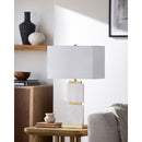 Contract furniture - Natural White Marble Table Lamp - www.oroatrade.com