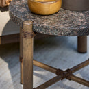 Hospitality furniture - Brown Stone Round Outdoor End Table - www.oroatrade.com