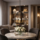 Contract furniture - Black Iron Framed 4-Light Chandelier - www.oroatrade.com