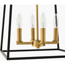Contract furniture - Black Iron Framed 4-Light Chandelier - www.oroatrade.com