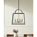 Contract furniture - Black Iron Framed 4-Light Chandelier - www.oroatrade.com