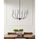 Modern European furniture - White Cotton Shade Chandelier - www.oroatrade.com