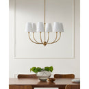 Modern European furniture - White Cotton Shade Chandelier - www.oroatrade.com